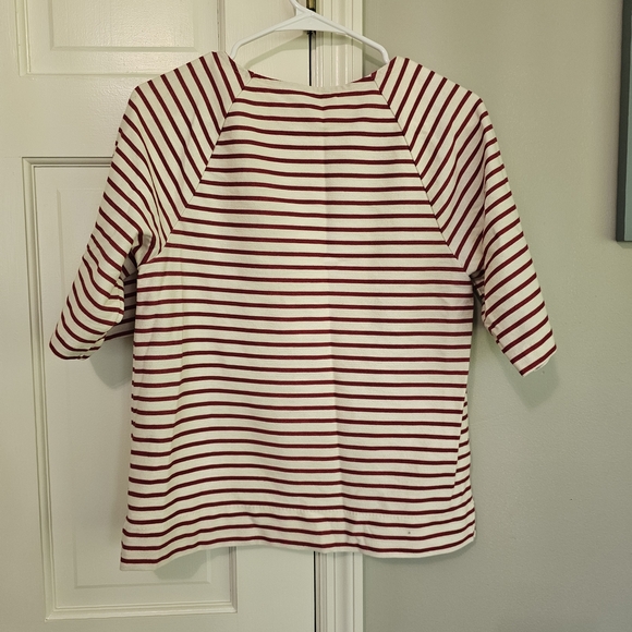 Striped Red and White Women's Top - Picture 4 of 5